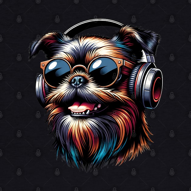 Brussels Griffon as Smiling DJ in Japanese Art Style by ArtRUs